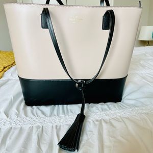 Kate Spare Cream and Black Large Purse